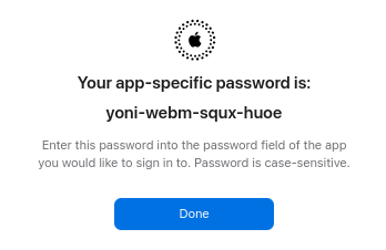 Generated password